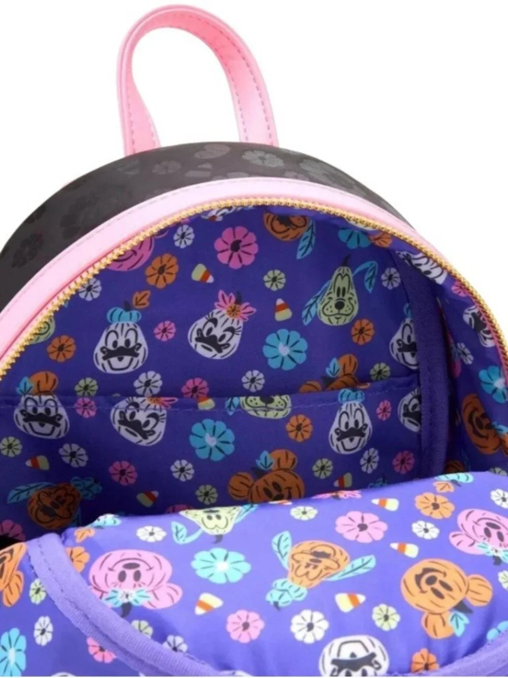 Loungefly Halloween Minnie Mouse Floral Pumpkin Glow In Dark Mini Backpack NWT